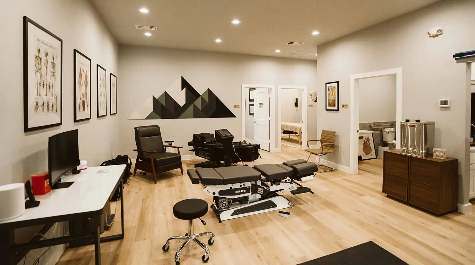 Chiropractic treatment and rehabilitation space inside Summit Spine & Wellness